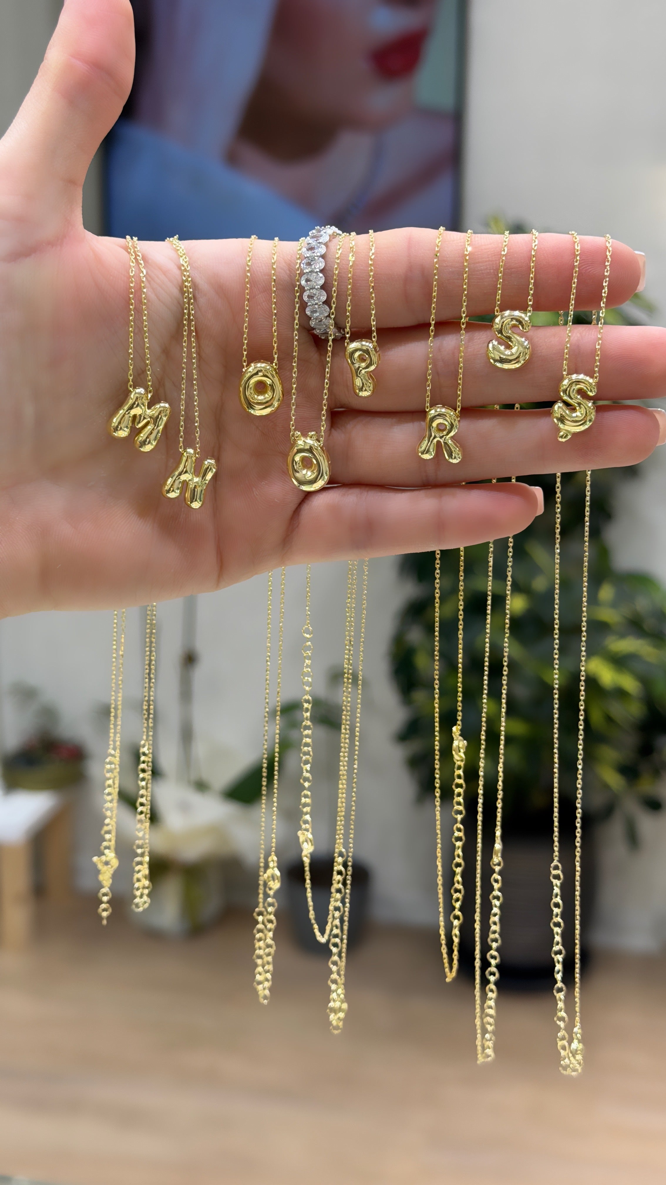 Minimal Bombeli Harf Kolye