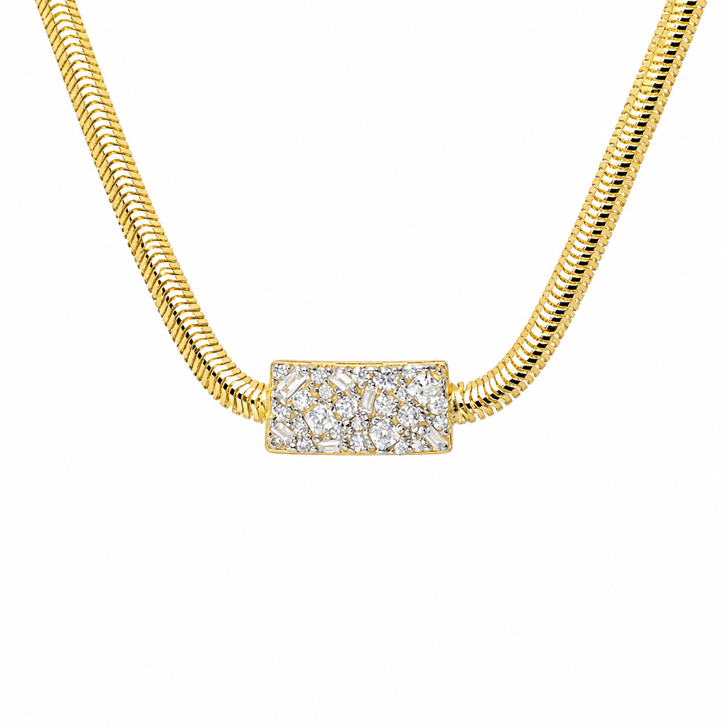 Paved Herringbone Necklace