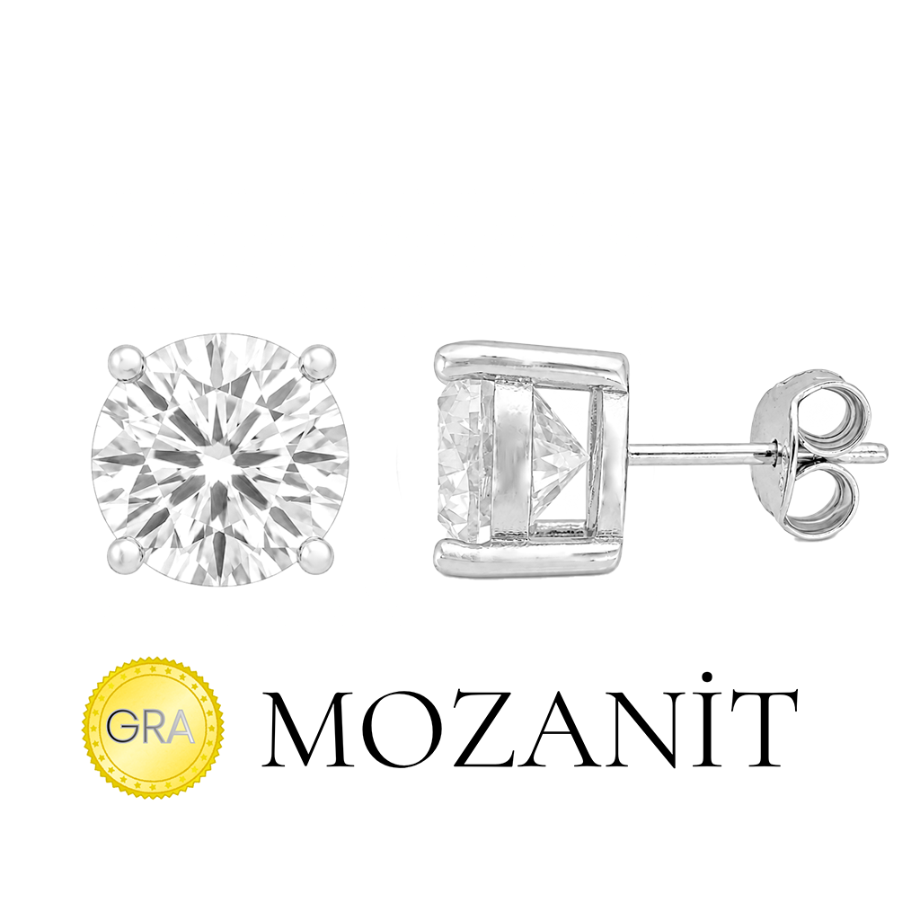 9 mm Mozanit Tektaş Küpe