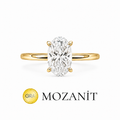 İki Karat Mozanit Oval Yüzük