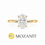 İki Karat Mozanit Oval Yüzük