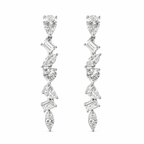 Dangling Earrings with Mixed-Shape Stones
