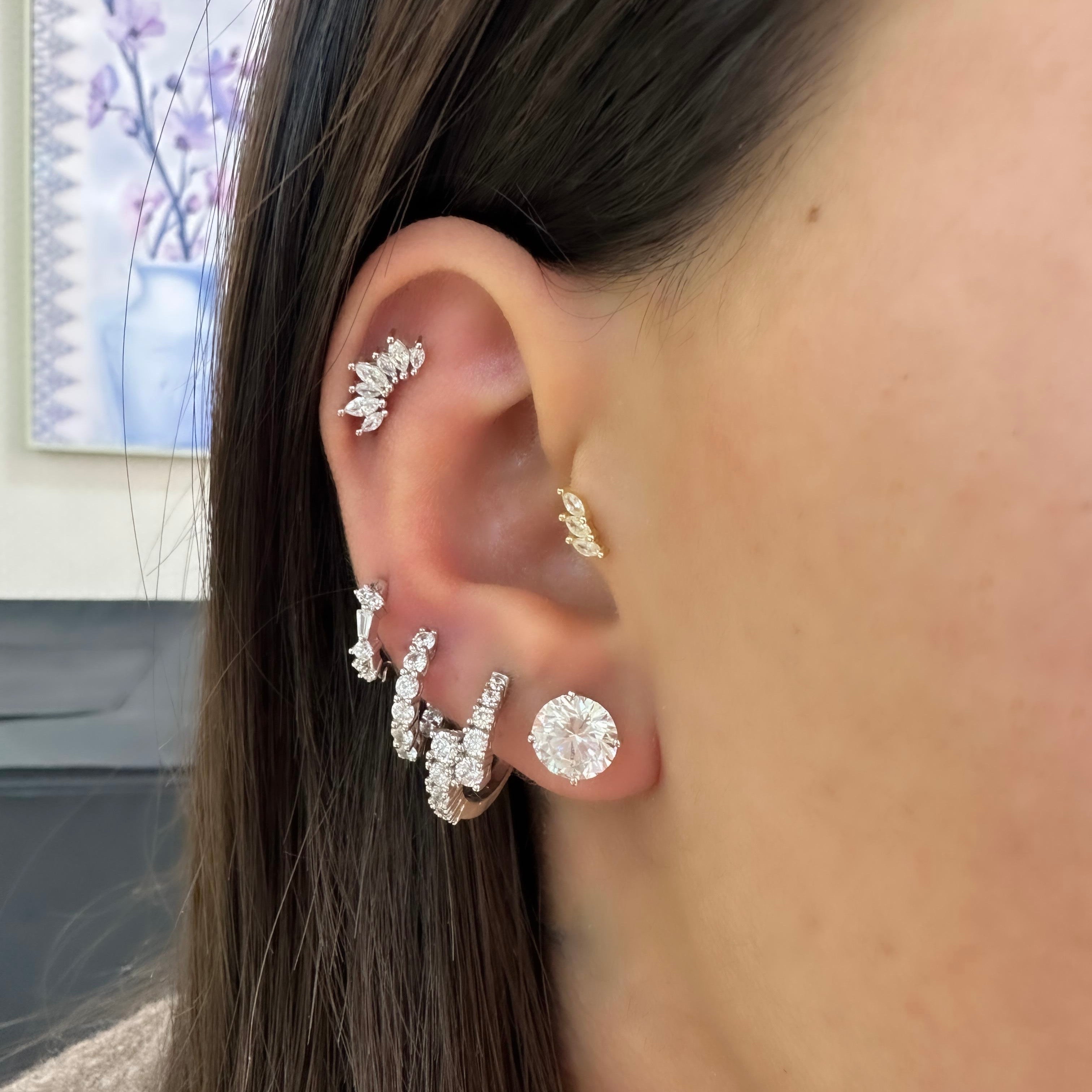 Büyük Boy G-Color Tektaş Küpe