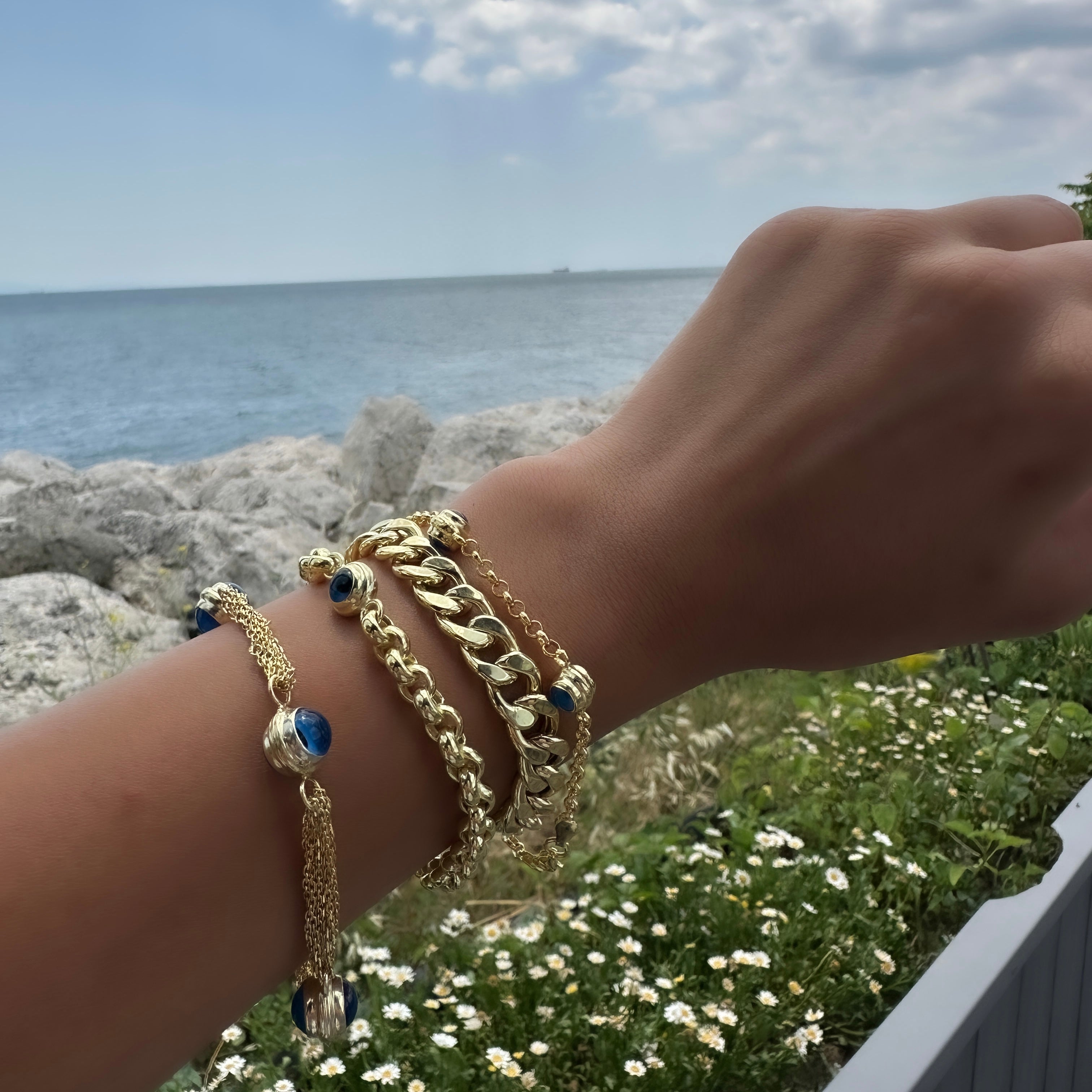 Dörtlü Nazar Hollow Bileklik