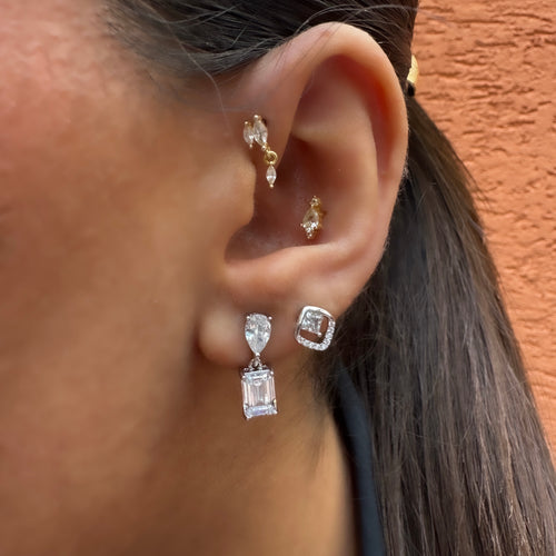 Diamond Stone Earrings