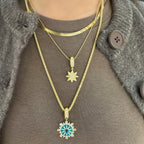 Evil Eye Baguette Stein Anhänger/Charm