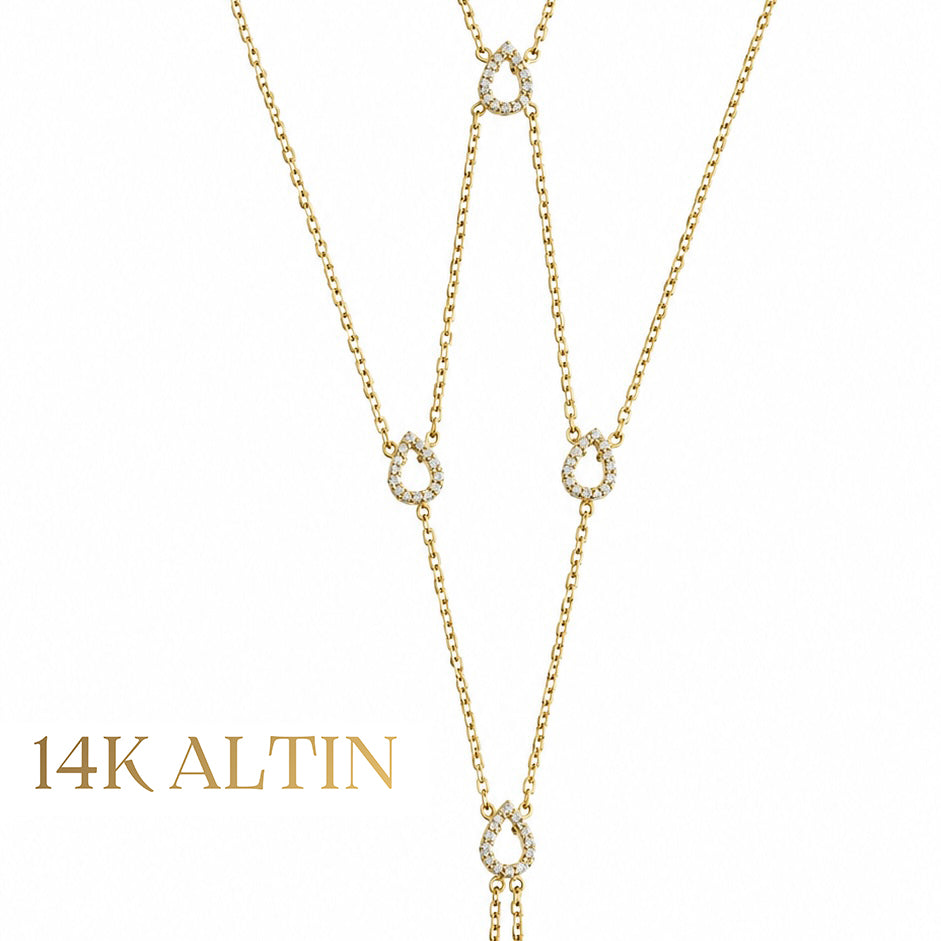 14K Sarmal Damla Detay Şahmeran
