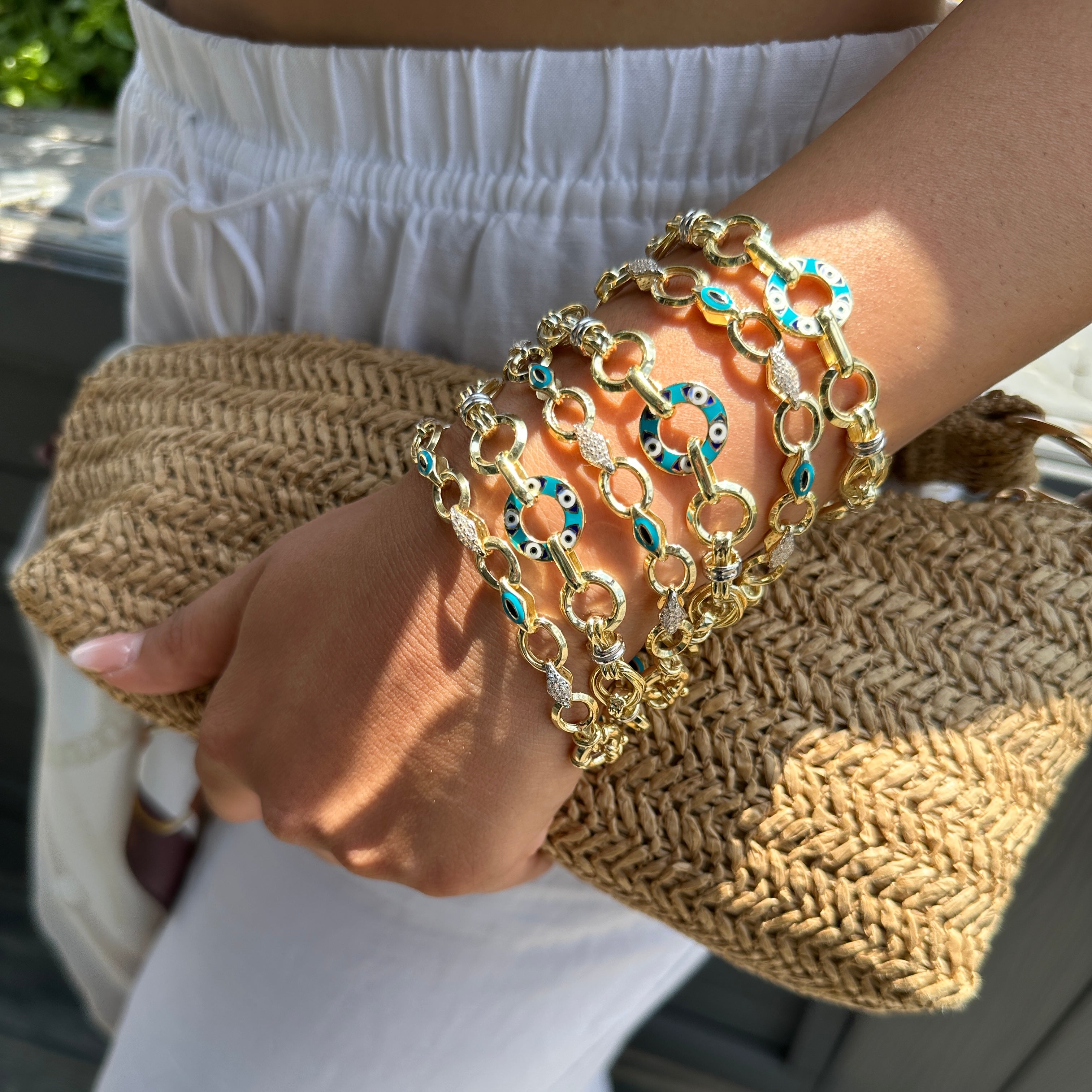 Göz Mineli Hollow Bileklik