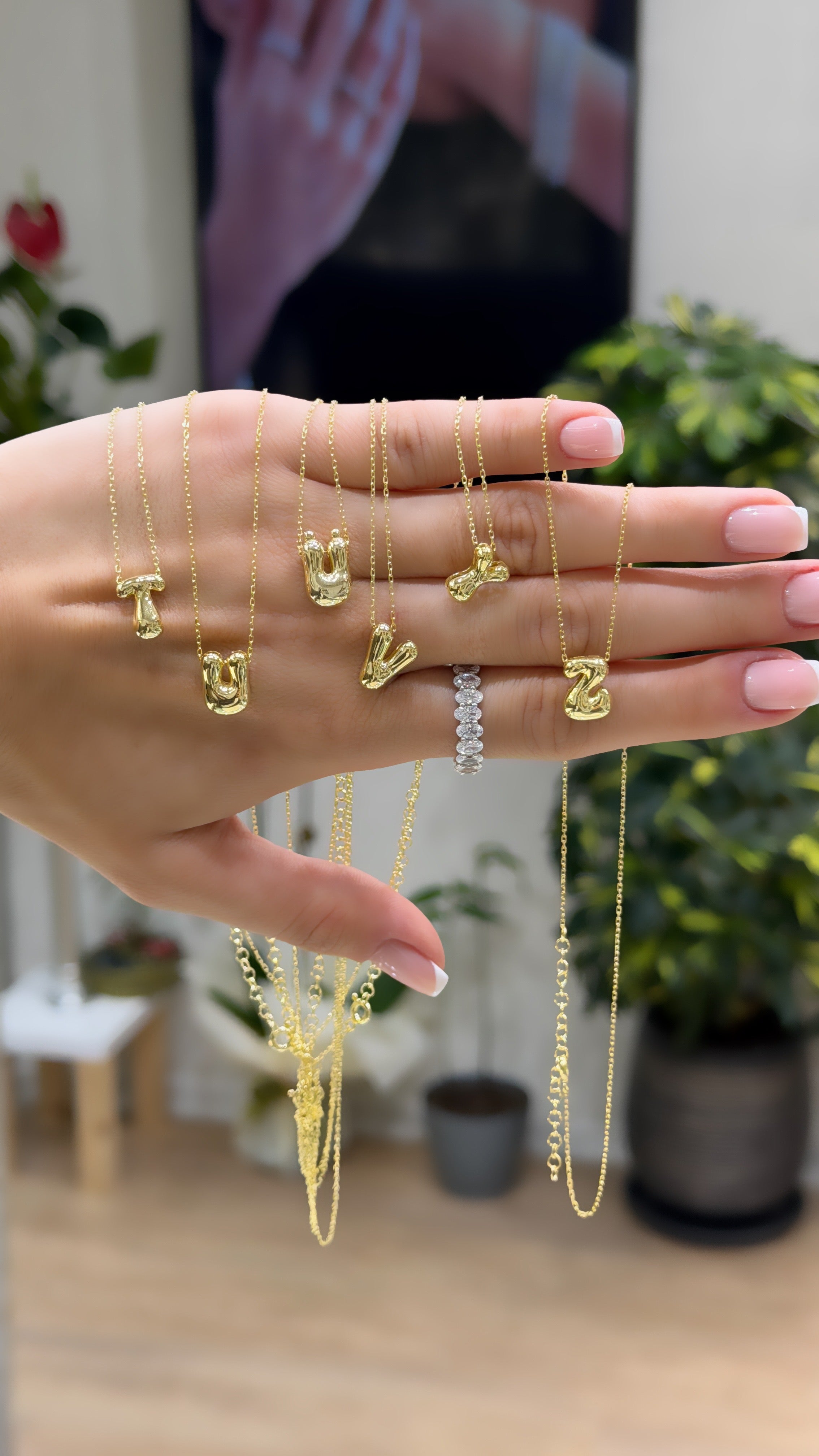 Minimal Bombeli Harf Kolye