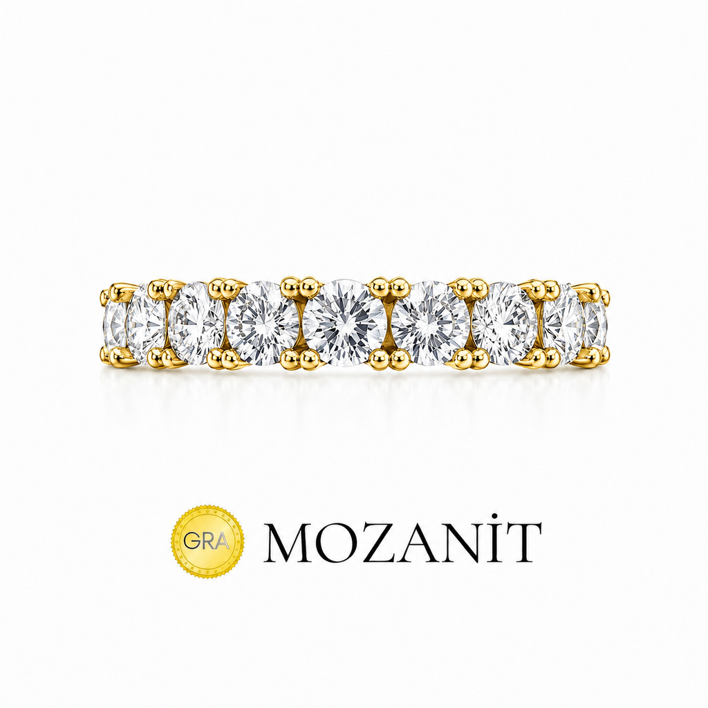Kleiner Moissanit-Ring mit vollem Band