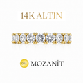 14K Küçük Taşlı Mozanit Tamtur Yüzük