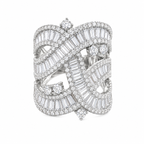 Spiral Baguette Stone Ring