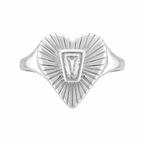 Herzring mit Baguette-Stein-Details