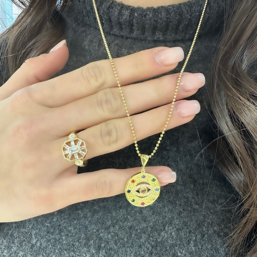 Renkli Taşlı Göz Kolye Ucu