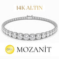 14K Mozanit Süzme Suyolu Bileklik