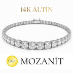 14K Mozanit Süzme Suyolu Bileklik
