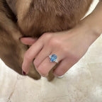 Yanları Üç Taşlı Damla Yüzük