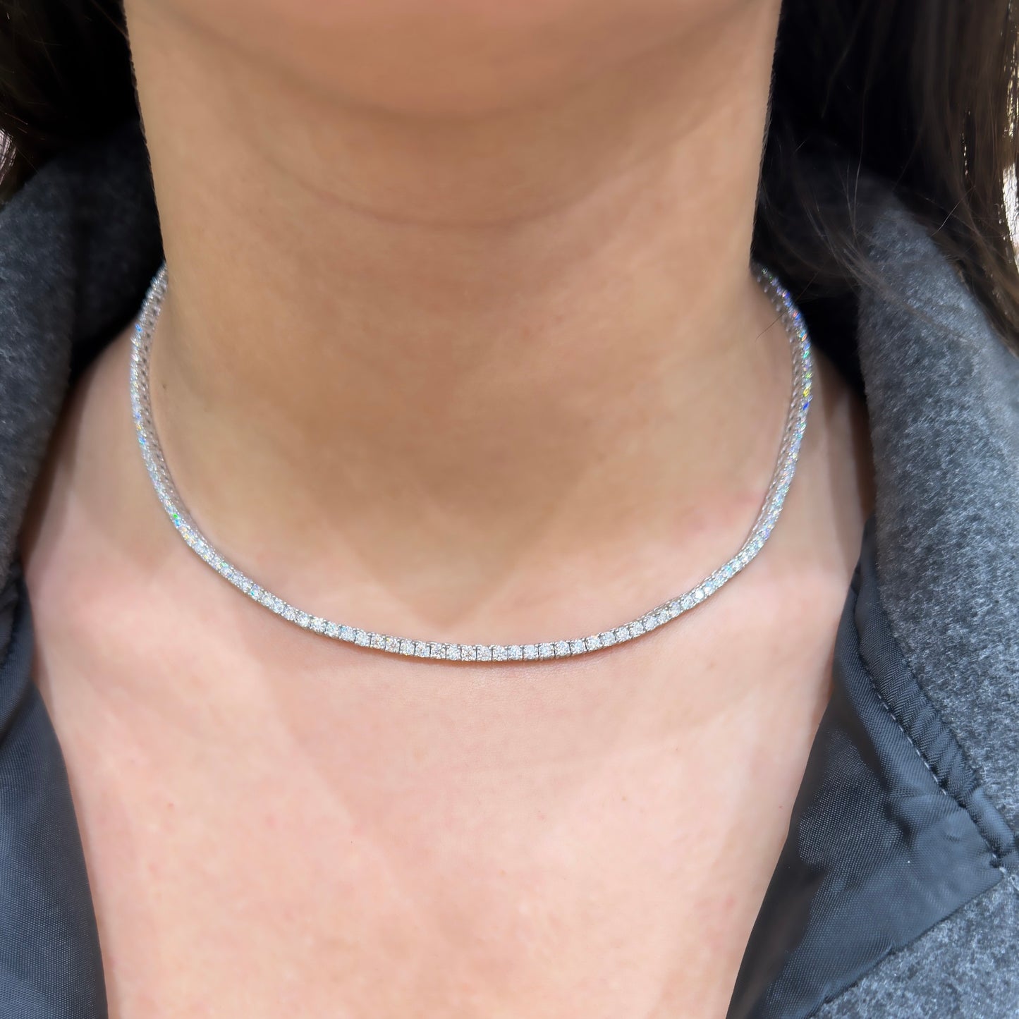 İki Buçuk mm Mozanit Suyolu Kolye