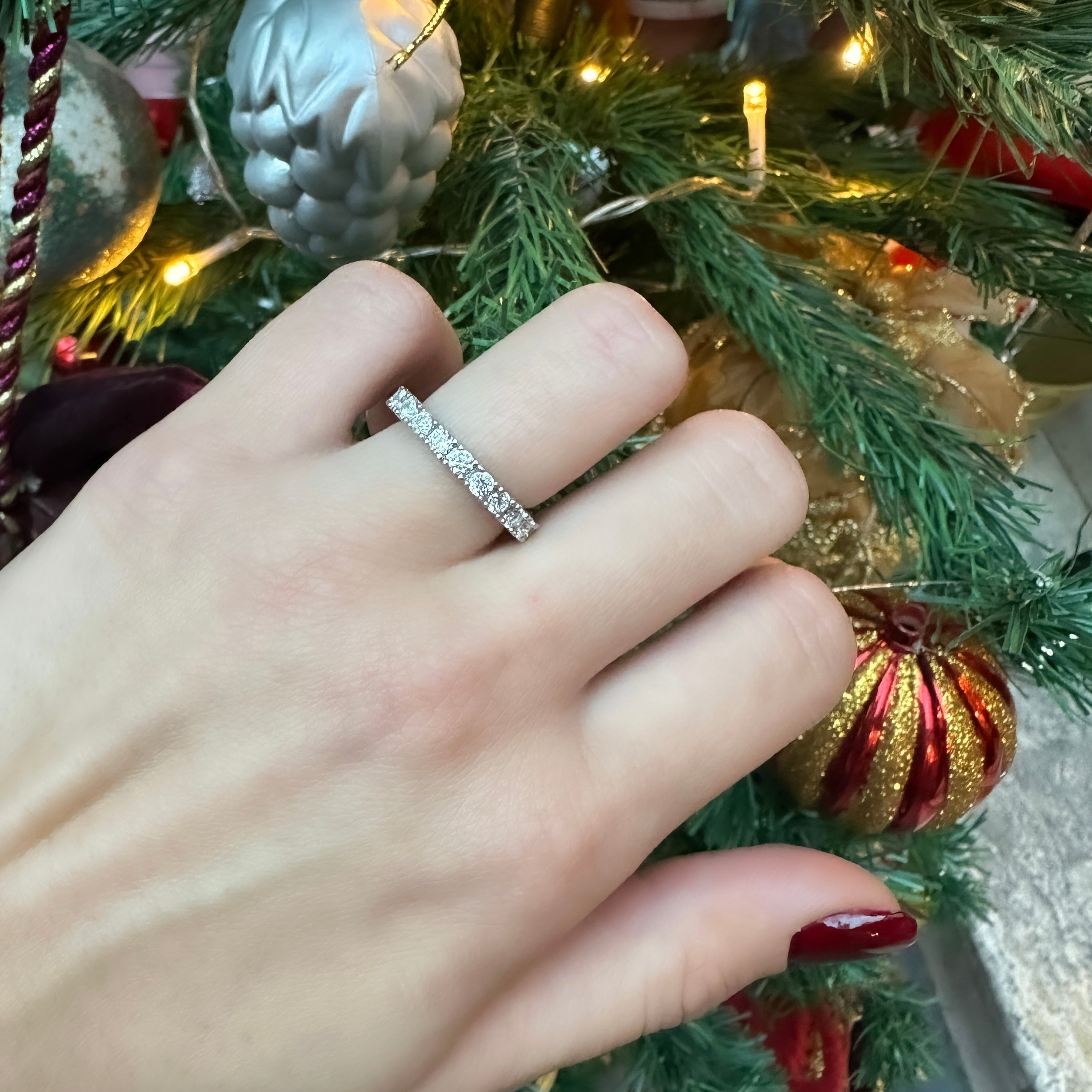 14K Full Eternity Ring with Small Stones