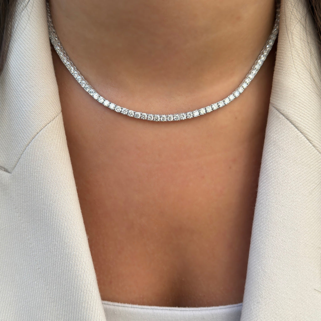 Three mm Moissanite Waterway Necklace