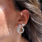 Çiçek Model Sallantılı Taşlı Gece Seti