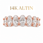 14K Oval Tamtur Yüzük