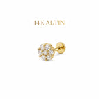 14K Bloom Taşlı Piercing