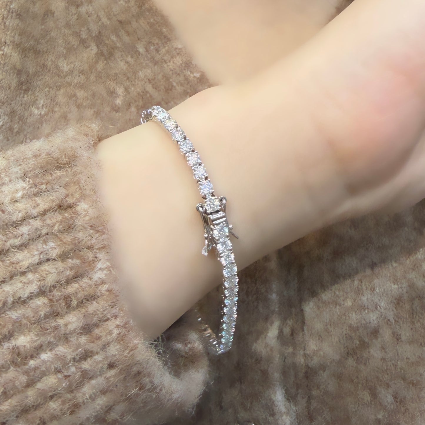 Üç mm Mozanit Suyolu Bileklik