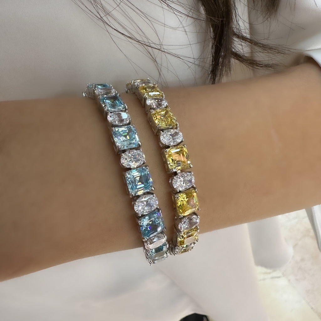 Blue Stone Square Waterway Bracelet