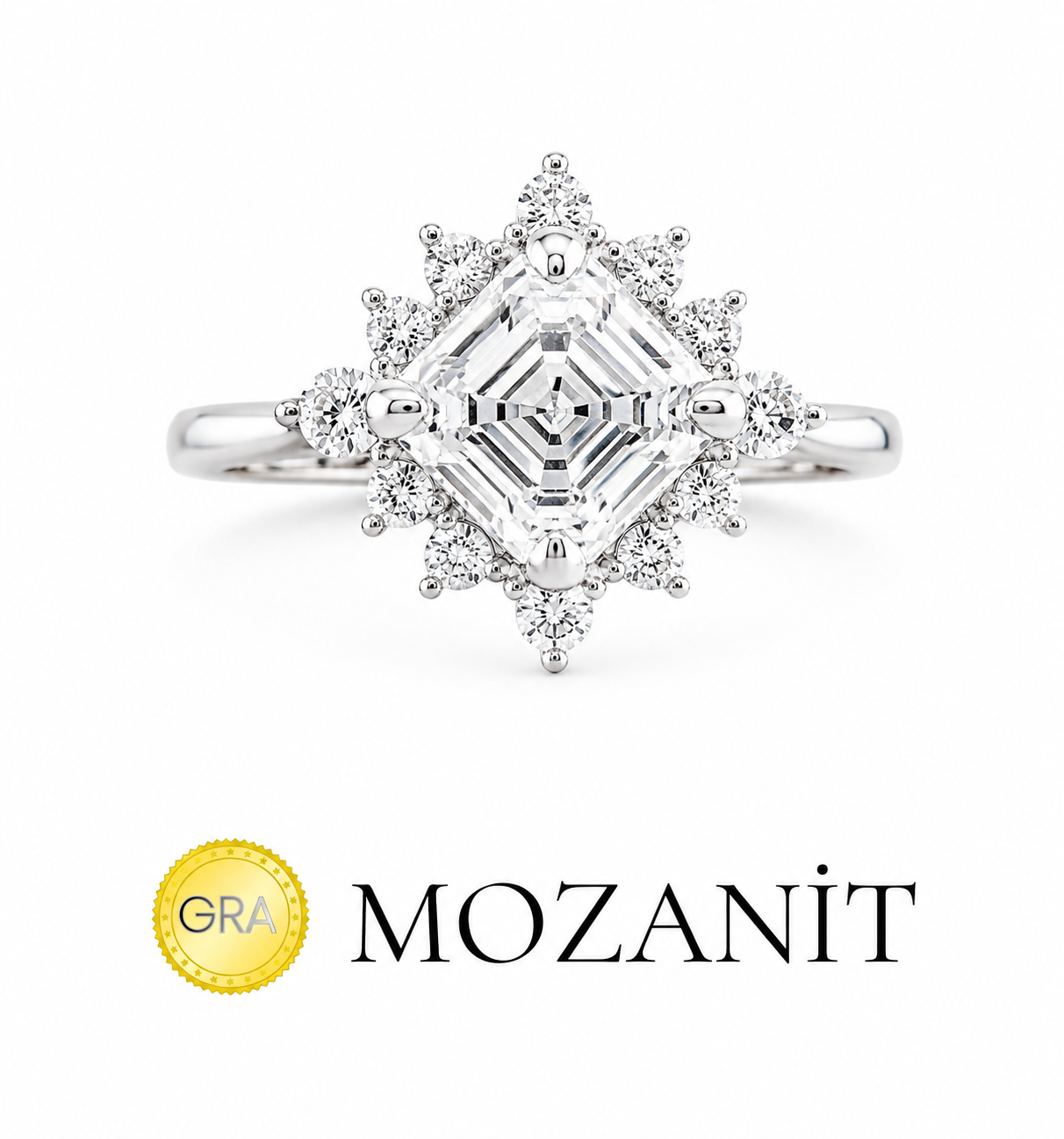 Mozanit Lotus Tektaş Yüzük