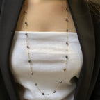 Siyah Taşlı İnci Kolye