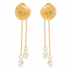 Sea Shell Ohrringe mit Steinen baumelnd