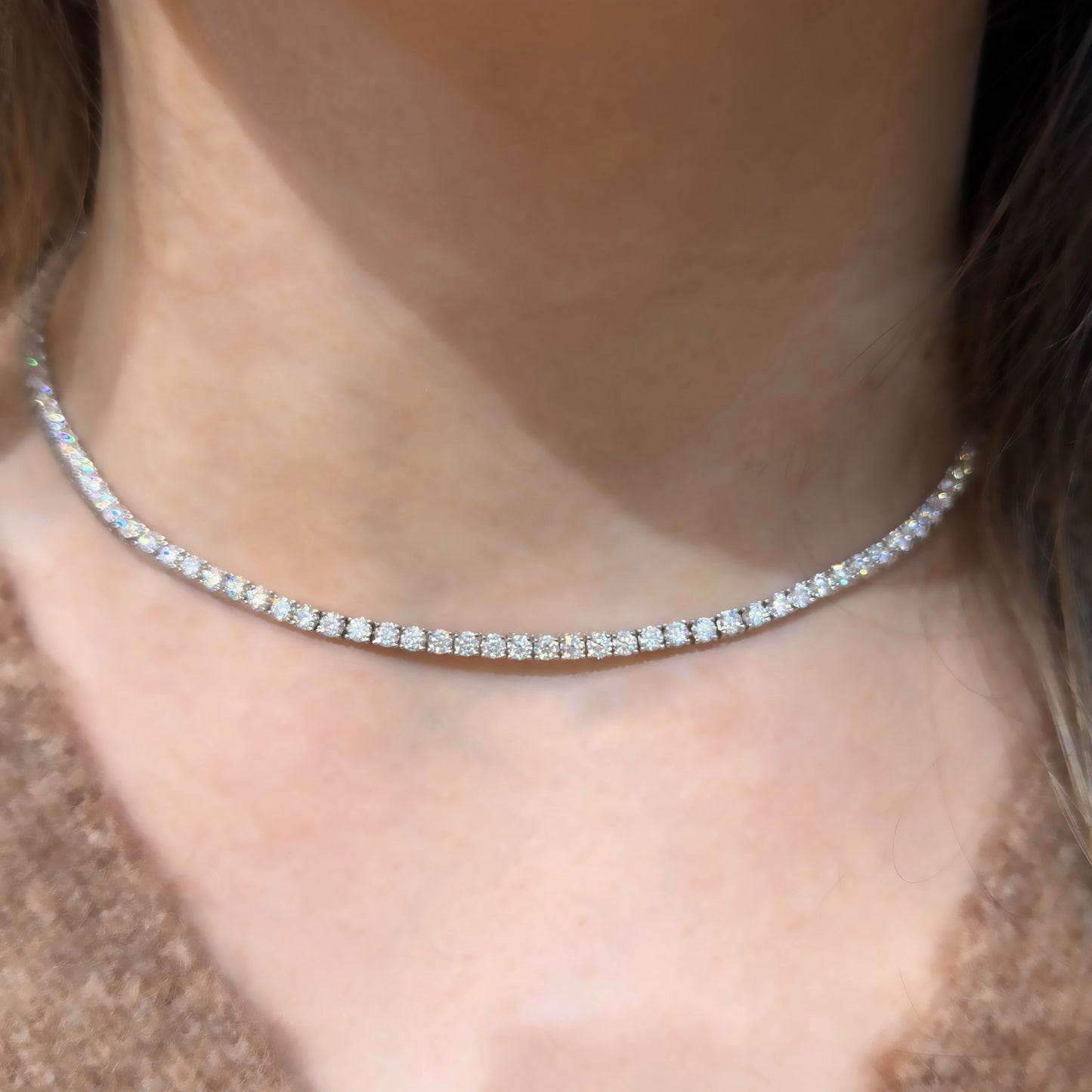 Üç mm Mozanit Suyolu Kolye