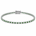 Two and a Half mm Green Stone Tennis Bracelet