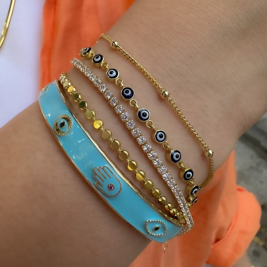 Marineblaues Evil Eye Armband