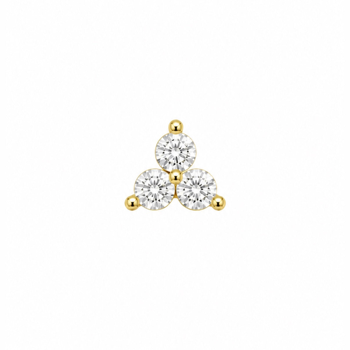 Trinity Üç Taşlı Piercing