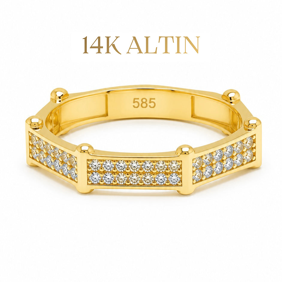 14K Nova Taşlı Yüzük