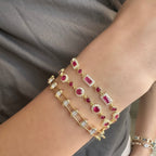 Yuvarlak Renkli Taşlı Mix Bileklik