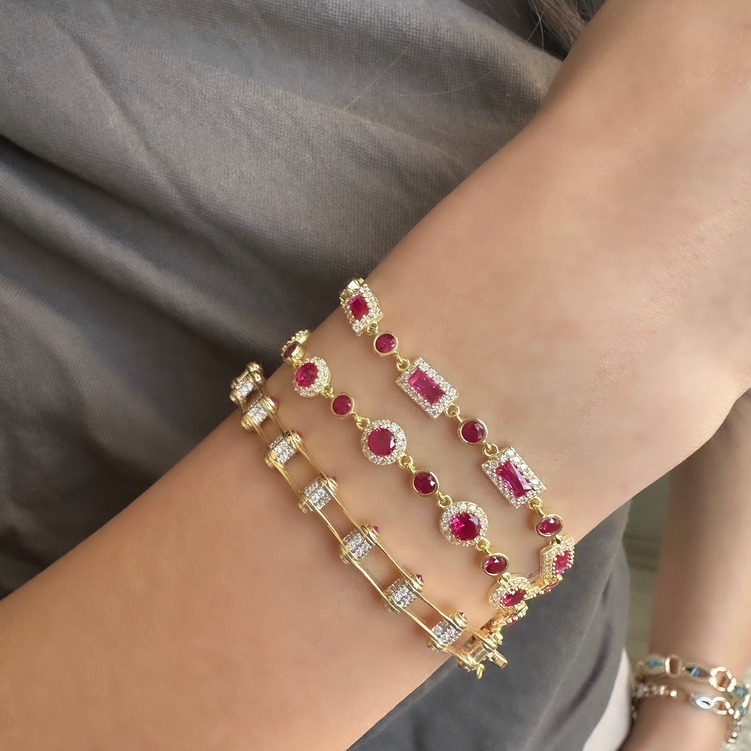 Yuvarlak Renkli Taşlı Mix Bileklik