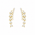Two-Row Stone and Pearl Earrings