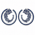 Runde Ohrringe mit blauem Stein-Design