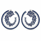 Runde Ohrringe mit blauem Stein-Design