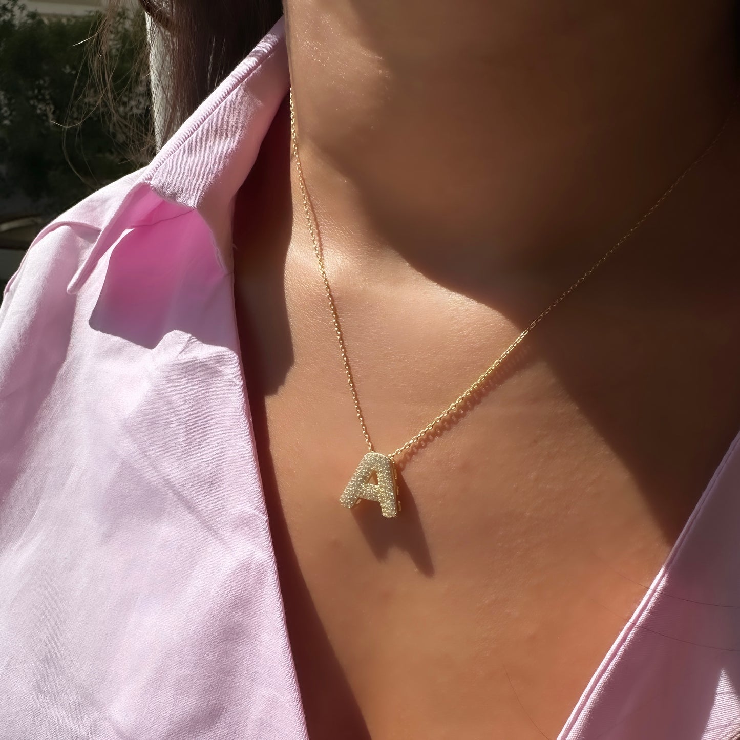 Domed Letter Necklace