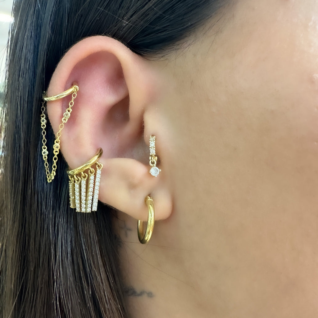 One and a Half cm Thin Hoop Earrings