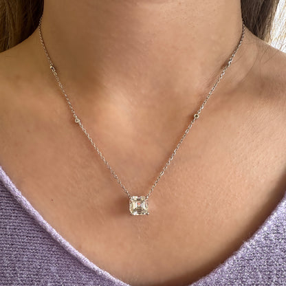 Square Stone Moissanite Necklace