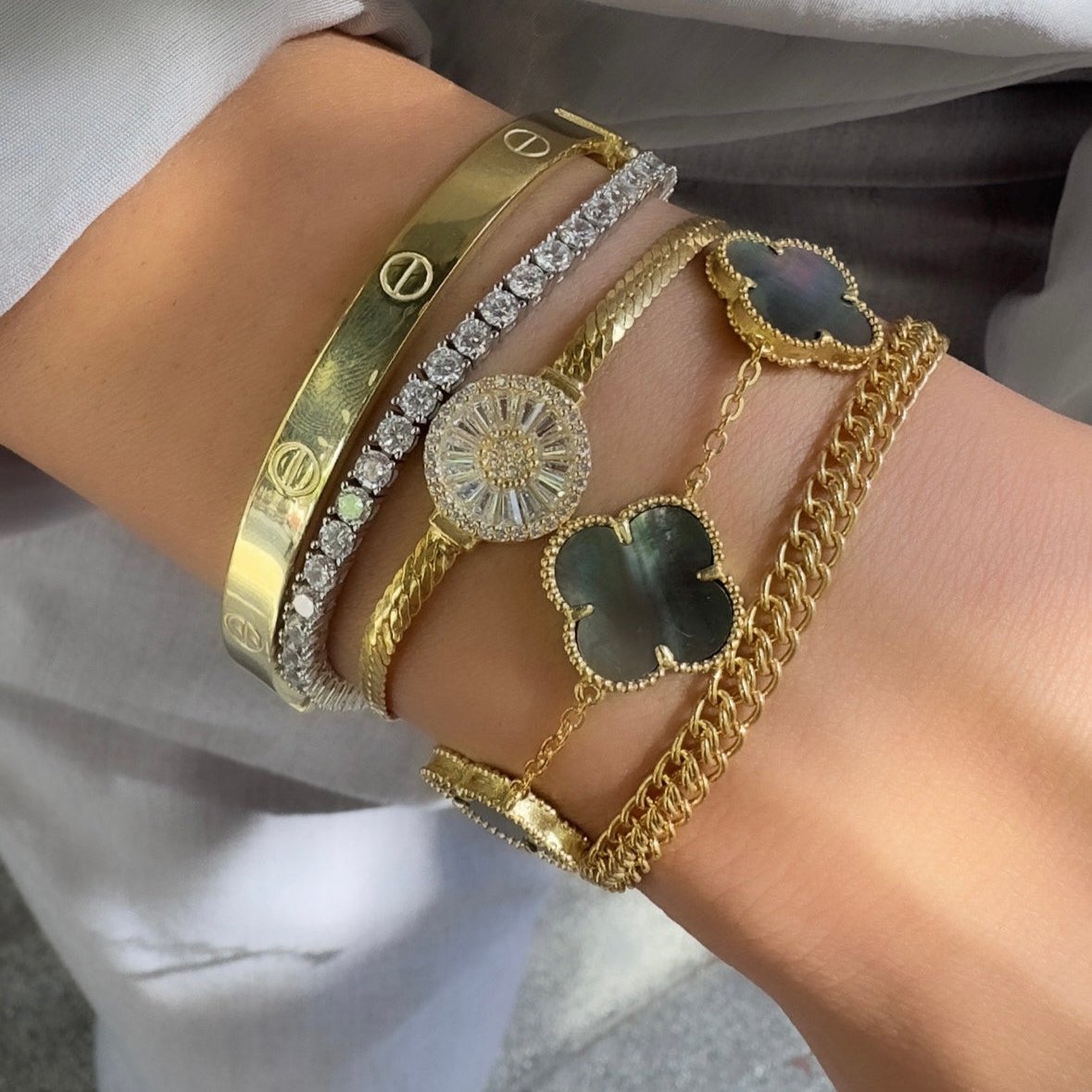 Baguette-Stein-Weidenarmband