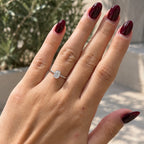 14K Bir Karat Mozanit Oval Yüzük