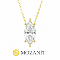 Marquise Moissanite Necklace with Pave Setting