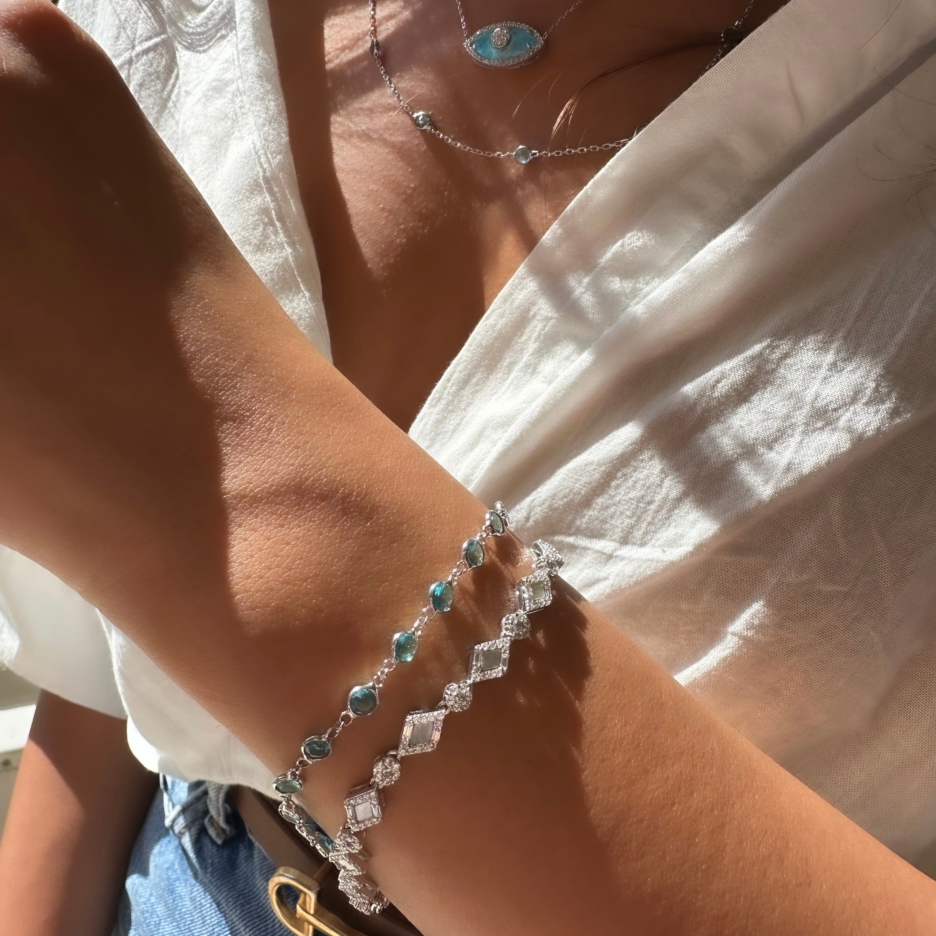 Aqua Taşlı Bileklik