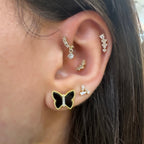 Taşlı Kelebek Küpe